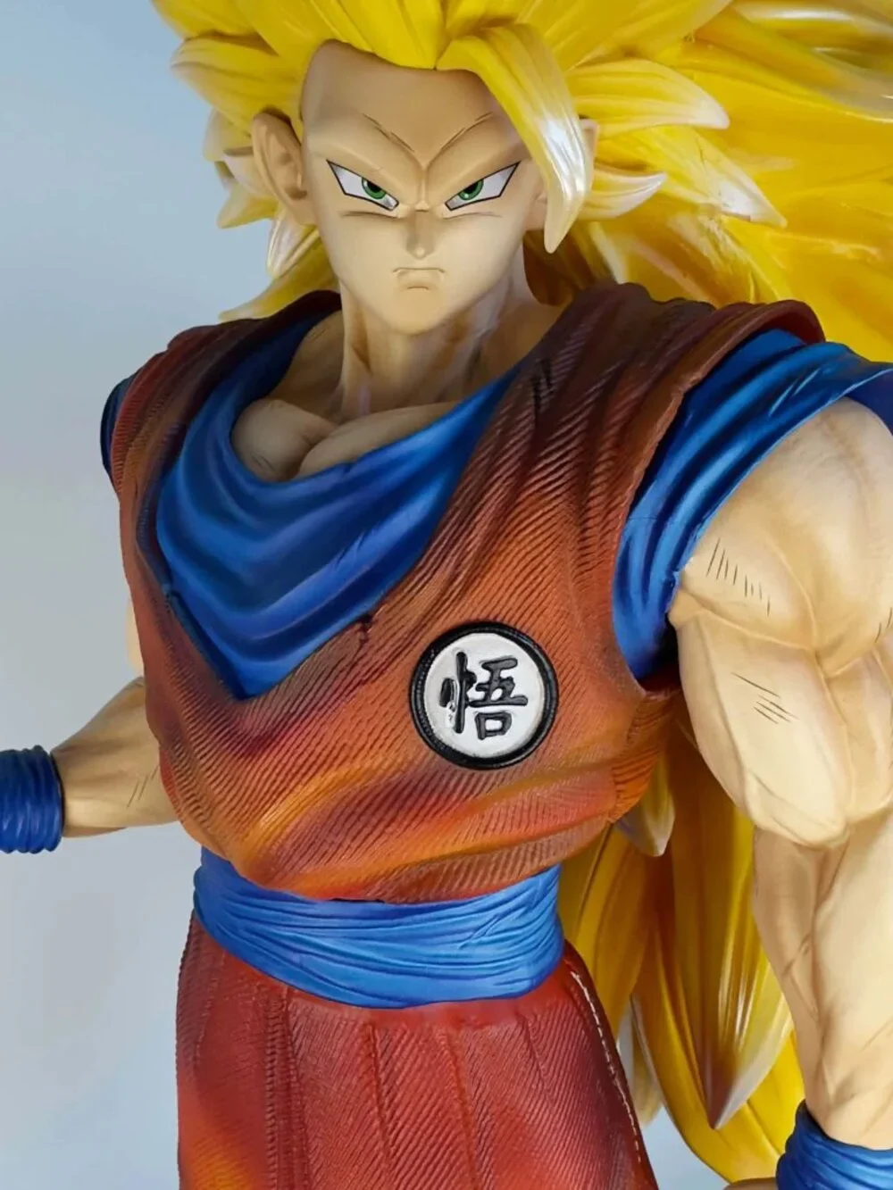 Large Anime Dragon Ball Son Goku Figure Statue Super Saiyan 3 Yellow Hair Gift